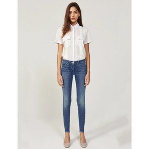 3x1 No 7 Distressed Wash Mid Rise Skinny Jeans 24